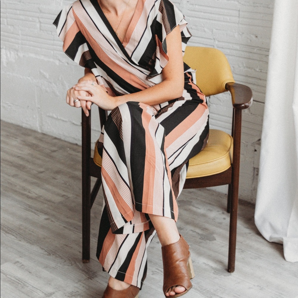 Peach and Olive Jumper